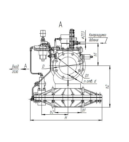 Регулятор давления газа РДГ-80В/64 Схема 1